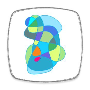 Accentuated color-shaping design - Square fridge magnet - white - Front