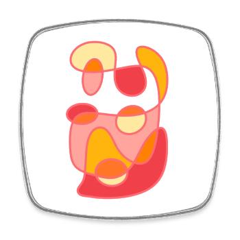 Modern Color Shapes Art Design - Square fridge magnet - white - Front
