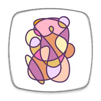 Modern abstract design - Square fridge magnet - white - Front