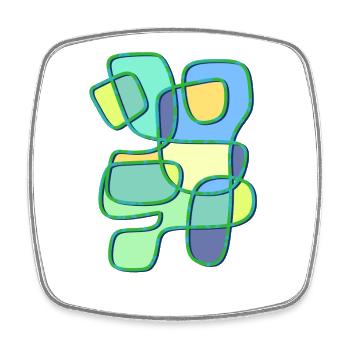 Patchwork Colour Play Contour Art - Square fridge magnet - white - Front