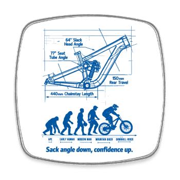 Plan de l’évolution MTB : descente pleine suspension - Magnet carré - blanc - Devant