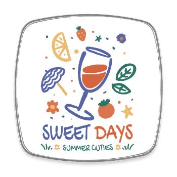 Spritzer Summer - Square fridge magnet - white - Front