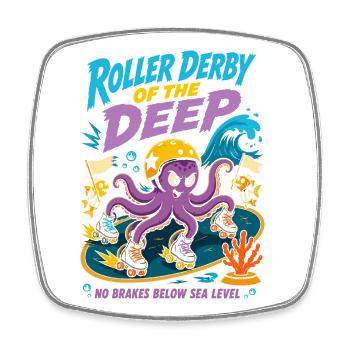 Roller Derby des Grands Fonds - Magnet carré - blanc - Devant
