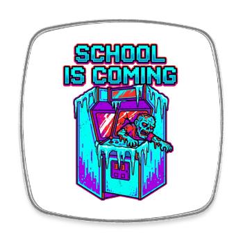 L’école arrive Arcade Pixel Art de Zombies - Magnet carré - blanc - Devant