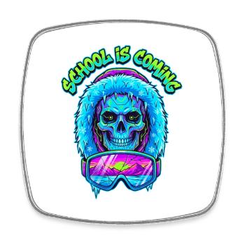 L’école arrive Parka d’hiver Cyber Skull - Magnet carré - blanc - Devant