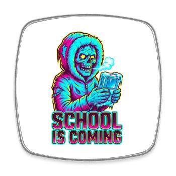 L’école arrive Zombie console portable glacée - Magnet carré - blanc - Devant