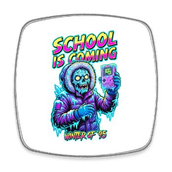 L’école arrive hiver 95 Zombie gamer portable - Magnet carré - blanc - Devant