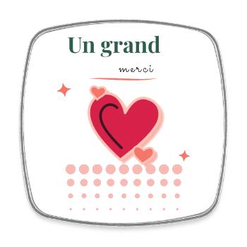 MERCI. MAÎTRESSE. MAÎTRE. MERCI MAÎTRESSE - Magnet carré - blanc - Devant