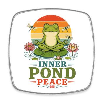 Yoga Drôle Grenouille Méditation Yoga Grenouille Pilates - Magnet carré - blanc - Devant
