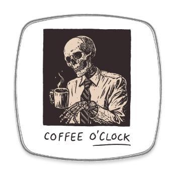 Heure du café - Magnet carré - blanc - Devant