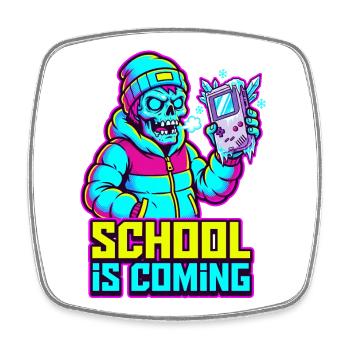 L’école arrive Zombie console portable glacée - Magnet carré - blanc - Devant