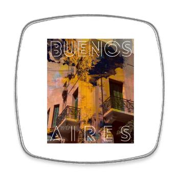 Buenos Aires Architektur Neon 1937 - Viereckiger Kühlschrankmagnet - Weiß - Vorne