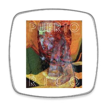 Porto Rico 1987 Rétro Collage - Magnet carré - blanc - Devant