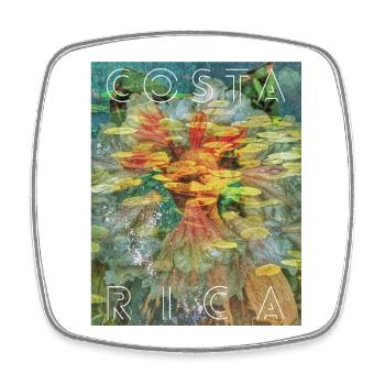 Collage des feuilles tropicales du Costa Rica - Magnet carré - blanc - Devant