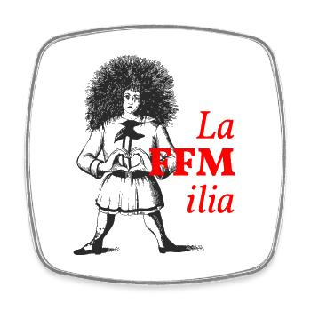 La FFMilia – Struwwelpeter Frankfurt - Viereckiger Kühlschrankmagnet - Weiß - Vorne