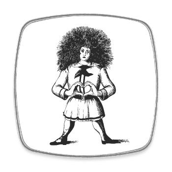 Struwwelpeter mit Herz - Viereckiger Kühlschrankmagnet - Weiß - Vorne