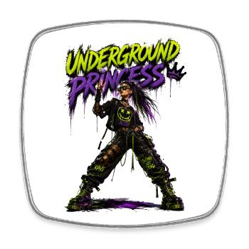 Princesse Underground Neon Punk - Magnet carré - blanc - Devant