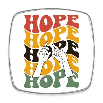 Années 70 rétro Hope Hope - Magnet carré - blanc - Devant