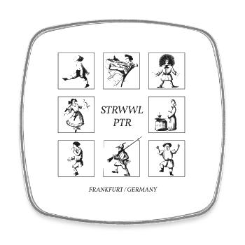 Struwwelpeter Kollektion – Frankfurt Germany - Viereckiger Kühlschrankmagnet - Weiß - Vorne