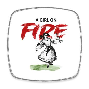 Girl on Fire – Paulinchen - Square fridge magnet - white - Front