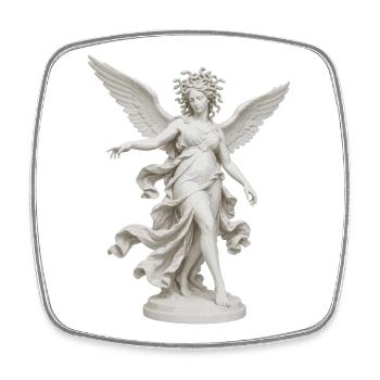 Winged Medusa goddess - Square fridge magnet - white - Front