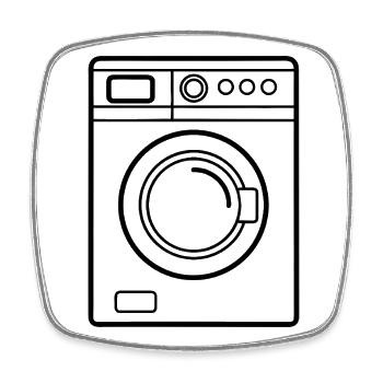 Washing machine - Square fridge magnet - white - Front