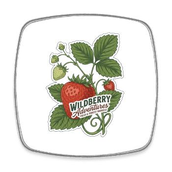 Vintage Botanical Wildberry Adventures - Square fridge magnet - white - Front