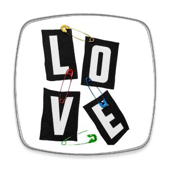 Love Tags: Bold Typography - Square fridge magnet - white - Front