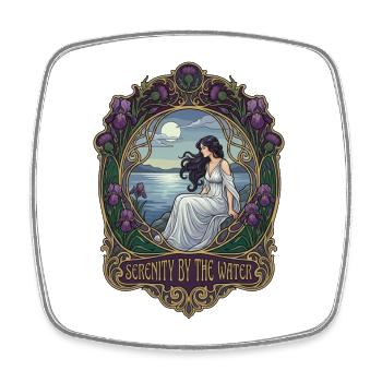Peace by the water in Art Nouveau style - Square fridge magnet - white - Front