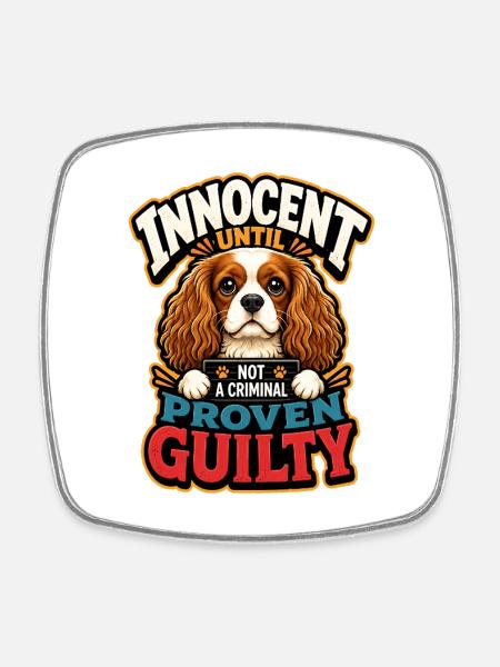 Kavallerier King Charles Spaniel - Viereckiger Kühlschrankmagnet - Weiß