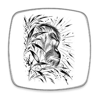 Orang Utan - Viereckiger Kühlschrankmagnet - Weiß - Vorne