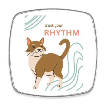 Vertraue Rhythmus Katze Wellen - Viereckiger Kühlschrankmagnet - Weiß - Vorne