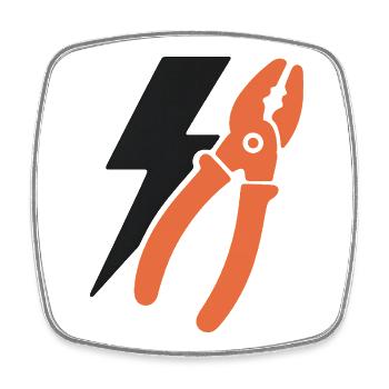Elektriker Icon Emblem. – Motiv – Geschenkidee. - Viereckiger Kühlschrankmagnet - Weiß - Vorne