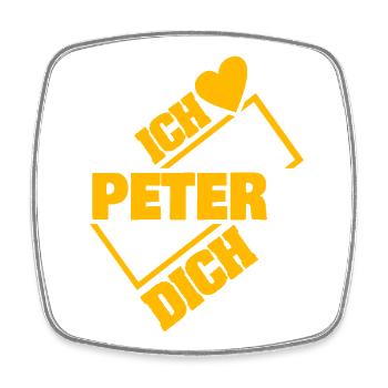 Peter als Liebe - Viereckiger Kühlschrankmagnet - Weiß - Vorne