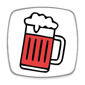Roter Bierkrug Schaum Icon - Viereckiger Kühlschrankmagnet - Weiß - Vorne