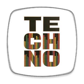 Techno - Viereckiger Kühlschrankmagnet - Weiß - Vorne