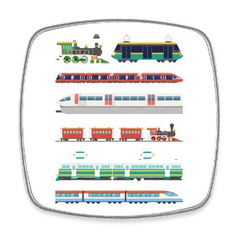 Eisenbahn Zug Lokomotive Bahn Eisenbahnfan Motiv - Viereckiger Kühlschrankmagnet - Weiß - Vorne