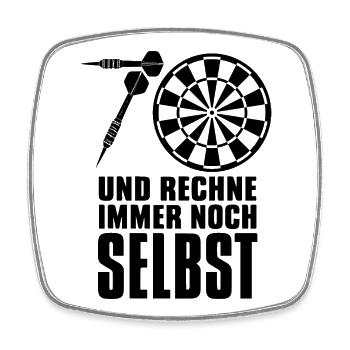 Opa 70 Jahre Darts – Geschenk für Dartspieler - Viereckiger Kühlschrankmagnet - Weiß - Vorne