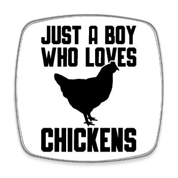 Huhn Liebhaber Statement - Viereckiger Kühlschrankmagnet - Weiß - Vorne