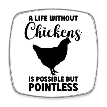 Huhn Statement Humor - Viereckiger Kühlschrankmagnet - Weiß - Vorne