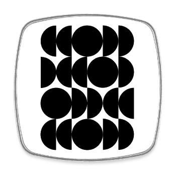 kühnes geometrisches Bauhaus-Kunst-T-Shirt - Viereckiger Kühlschrankmagnet - Weiß - Vorne
