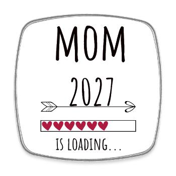 Pregnancy Announcement – Mama 2027 Geschenk - Viereckiger Kühlschrankmagnet - Weiß - Vorne