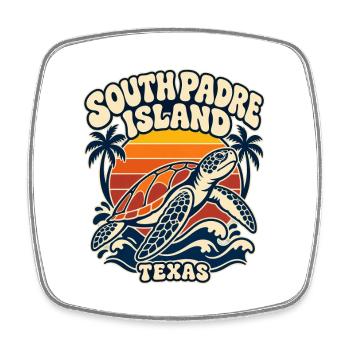 Texas South Padre Island Schildkröte Sunset - Viereckiger Kühlschrankmagnet - Weiß - Vorne