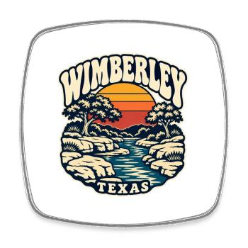 Texas Wimberley Sonnenuntergang Fluss - Viereckiger Kühlschrankmagnet - Weiß - Vorne