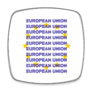 EU Flag European Union - Viereckiger Kühlschrankmagnet - Weiß - Vorne
