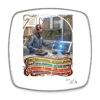 Heuschrecke JOGUE IT-Systemadministrator Admin Job - Viereckiger Kühlschrankmagnet - Weiß - Vorne