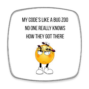 Mein Code ist wie ein Insektenzoo - Viereckiger Kühlschrankmagnet - Weiß - Vorne