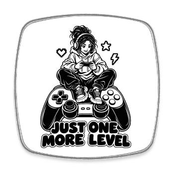 Nur noch ein Level – Gamer auf einem riesigen Controller - Viereckiger Kühlschrankmagnet - Weiß - Vorne