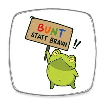 Bunter Demo-Frosch - Viereckiger Kühlschrankmagnet - Weiß - Vorne