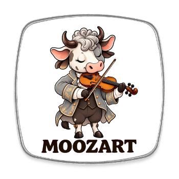 Cute Cow Mozart Wortspiel Klassische Musik Geiger Kunst - Viereckiger Kühlschrankmagnet - Weiß - Vorne